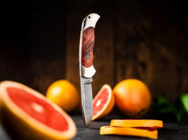 Preview: Böker - Optima Maserbirke Bloody Orange Damast