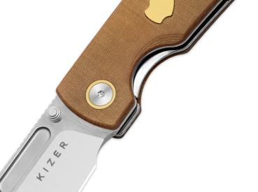 Preview: Kizer - Retro Nitro-V Natural Micarta & Brass