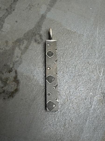 Damastanhänger rostfrei mit Silberöse