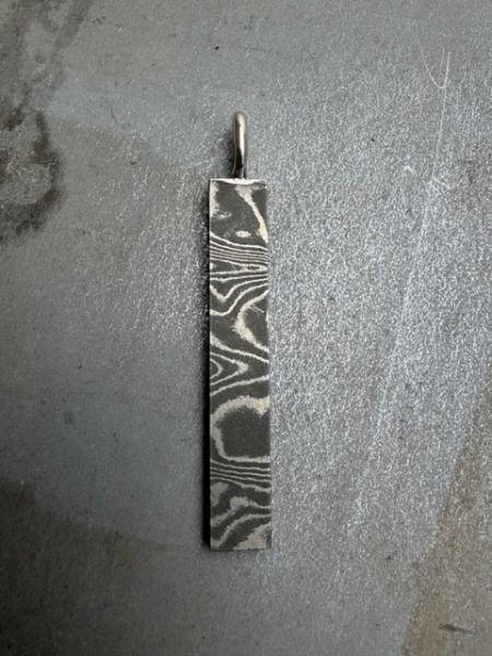 Damastanhänger rostfrei mit Silberöse