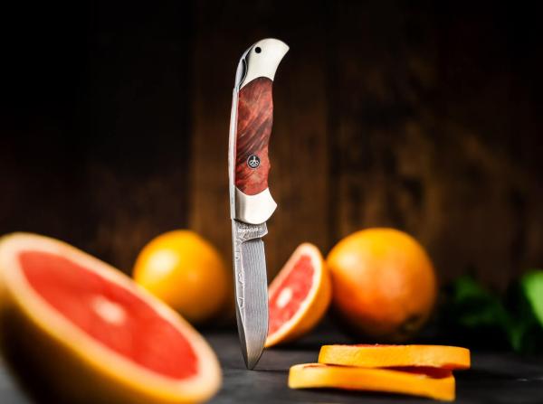 Böker - Optima Maserbirke Bloody Orange Damast