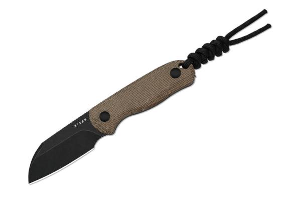 Kizer - Drop Bear Fix AEB-L Brown Norplex UltreX Micarta Black Stonewash