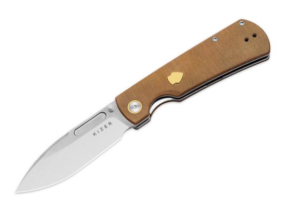 Kizer - Retro Nitro-V Natural Micarta & Brass