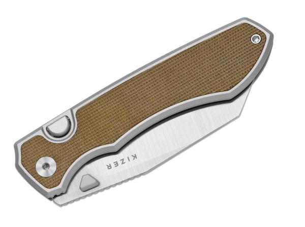 Kizer - Wharning S45VN Brown Norplex Ultrex Micarta